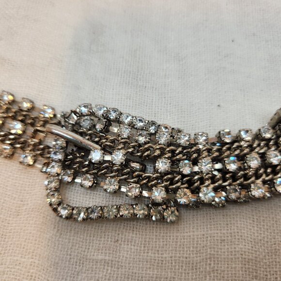 Rhinestone Silver Toned Belt 28 main image 7